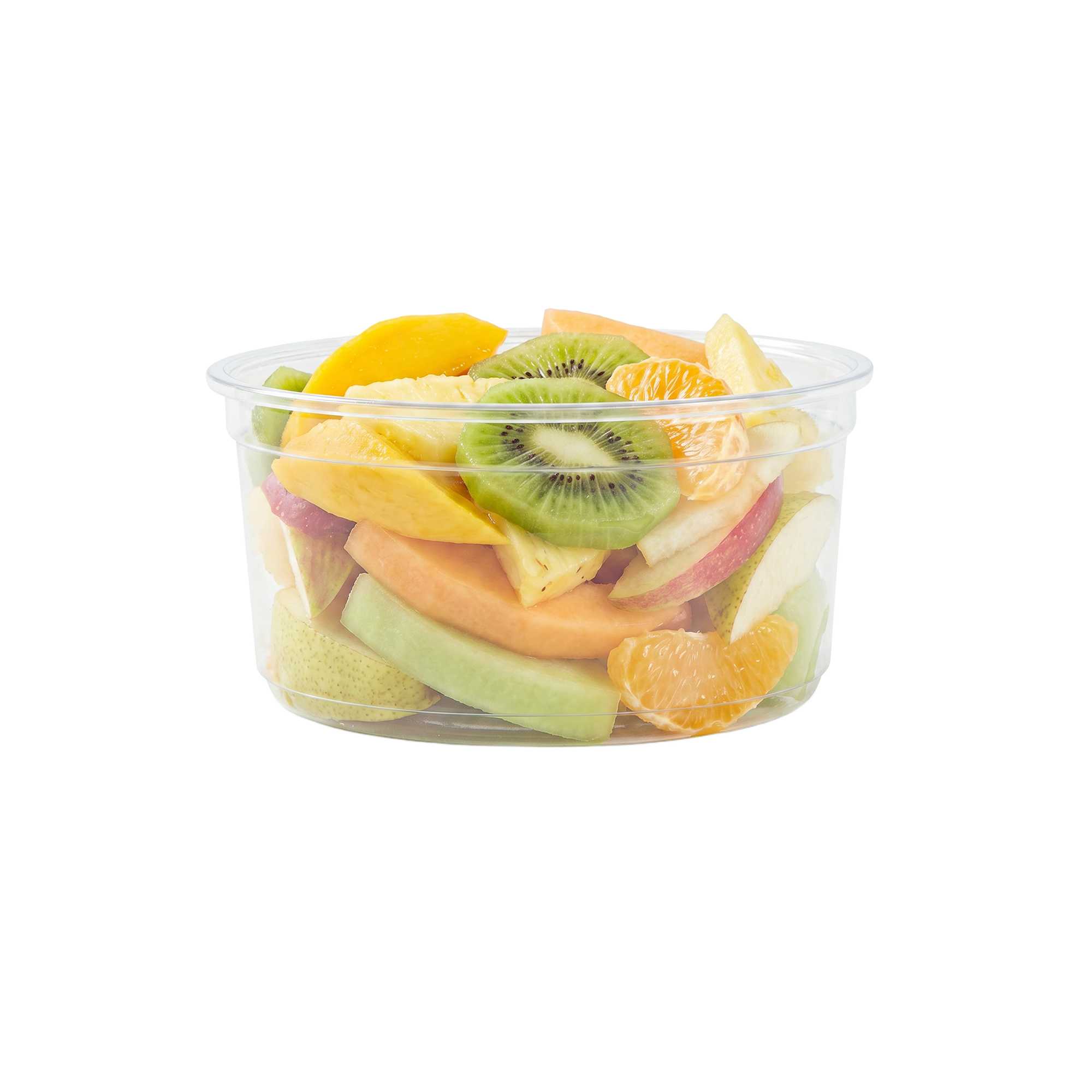 Thermo Tek 12 oz Round Clear Plastic To Go Deli Container - 4 1/2" x 4 1/2" x 2 1/4" - 100 count box