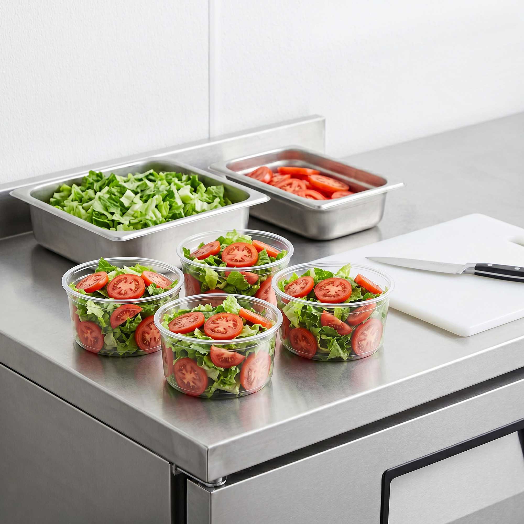 Thermo Tek 12 oz Round Clear Plastic To Go Deli Container - 4 1/2" x 4 1/2" x 2 1/4" - 25 count box