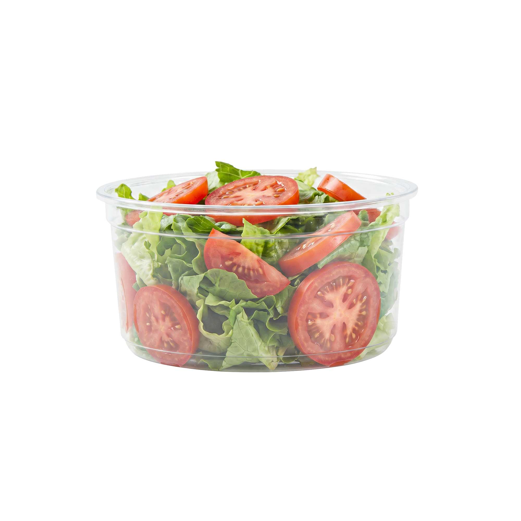 Thermo Tek 12 oz Round Clear Plastic To Go Deli Container - 4 1/2" x 4 1/2" x 2 1/4" - 100 count box