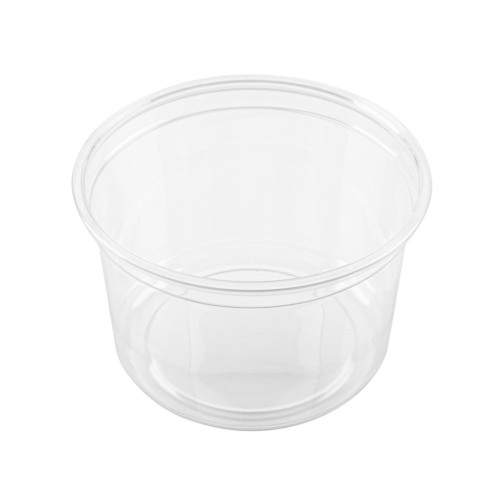 Thermo Tek 16 oz Round Clear Plastic To Go Deli Container - 4 1/2" x 4 1/2" x 3" - 100 count box