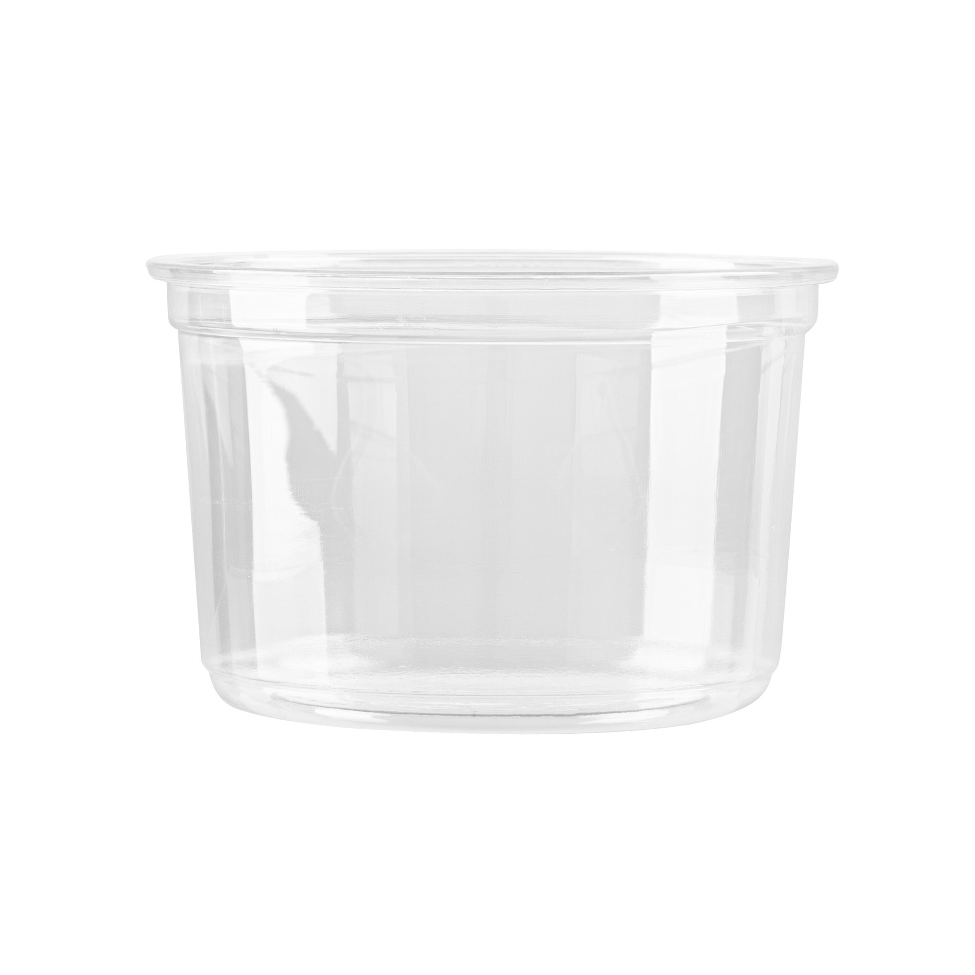 Thermo Tek 16 oz Round Clear Plastic To Go Deli Container - 4 1/2" x 4 1/2" x 3" - 25 count box