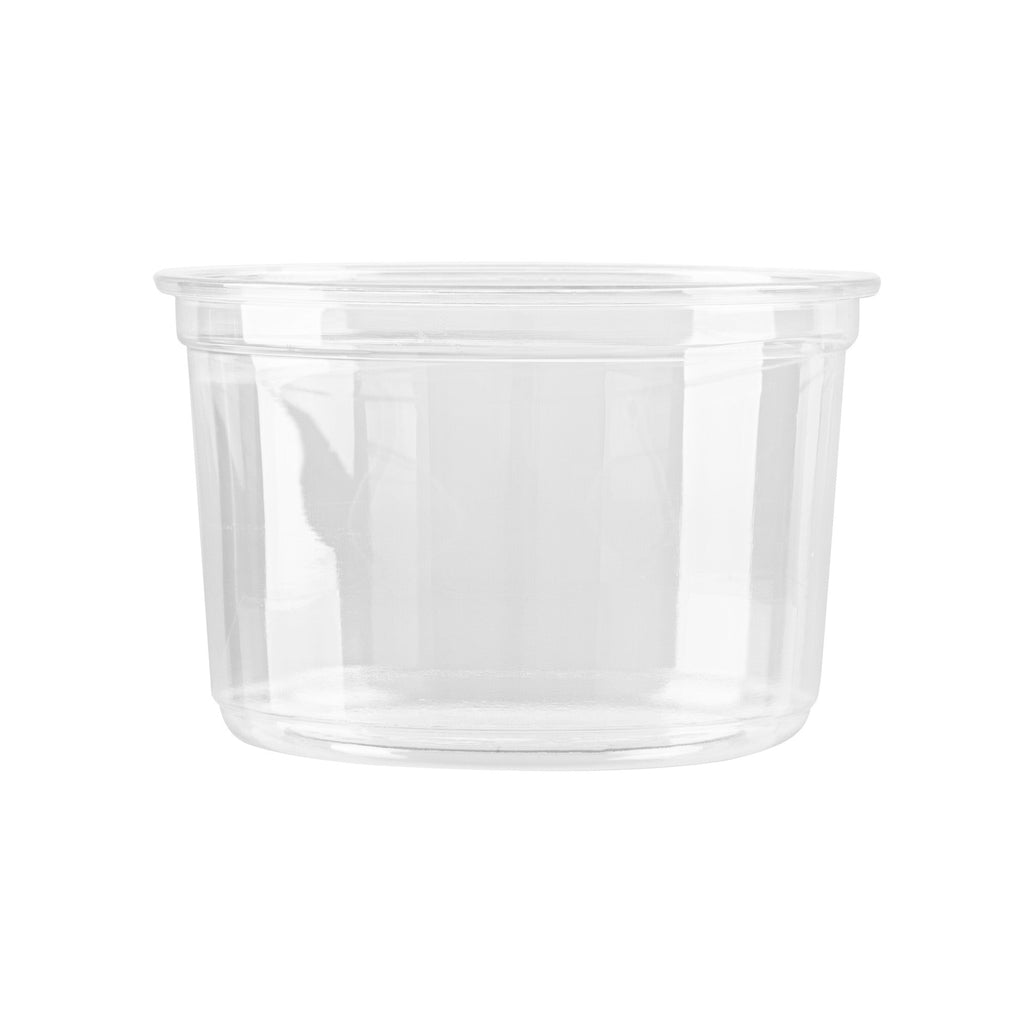 Thermo Tek 16 oz Round Clear Plastic To Go Deli Container - 4 1/2" x 4 1/2" x 3" - 100 count box