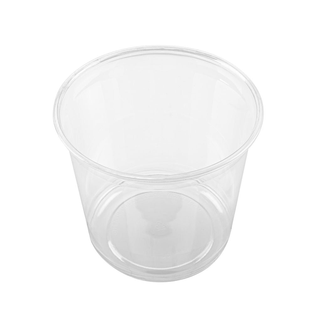Thermo Tek 24 oz Round Clear Plastic To Go Deli Container - 4 1/2" x 4 1/2" x 4 1/4" - 100 count box