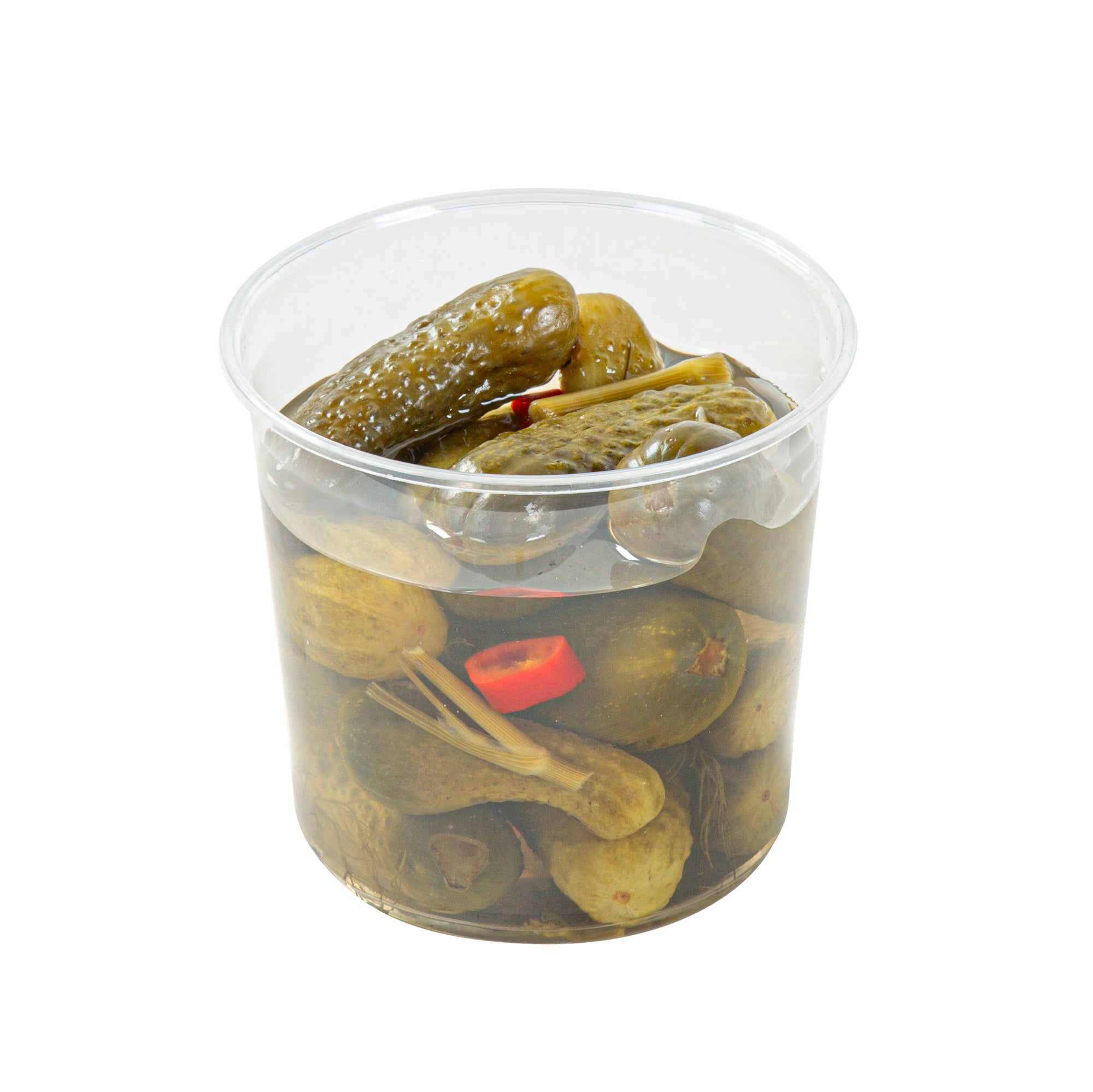 Thermo Tek 24 oz Round Clear Plastic To Go Deli Container - 4 1/2" x 4 1/2" x 4 1/4" - 25 count box