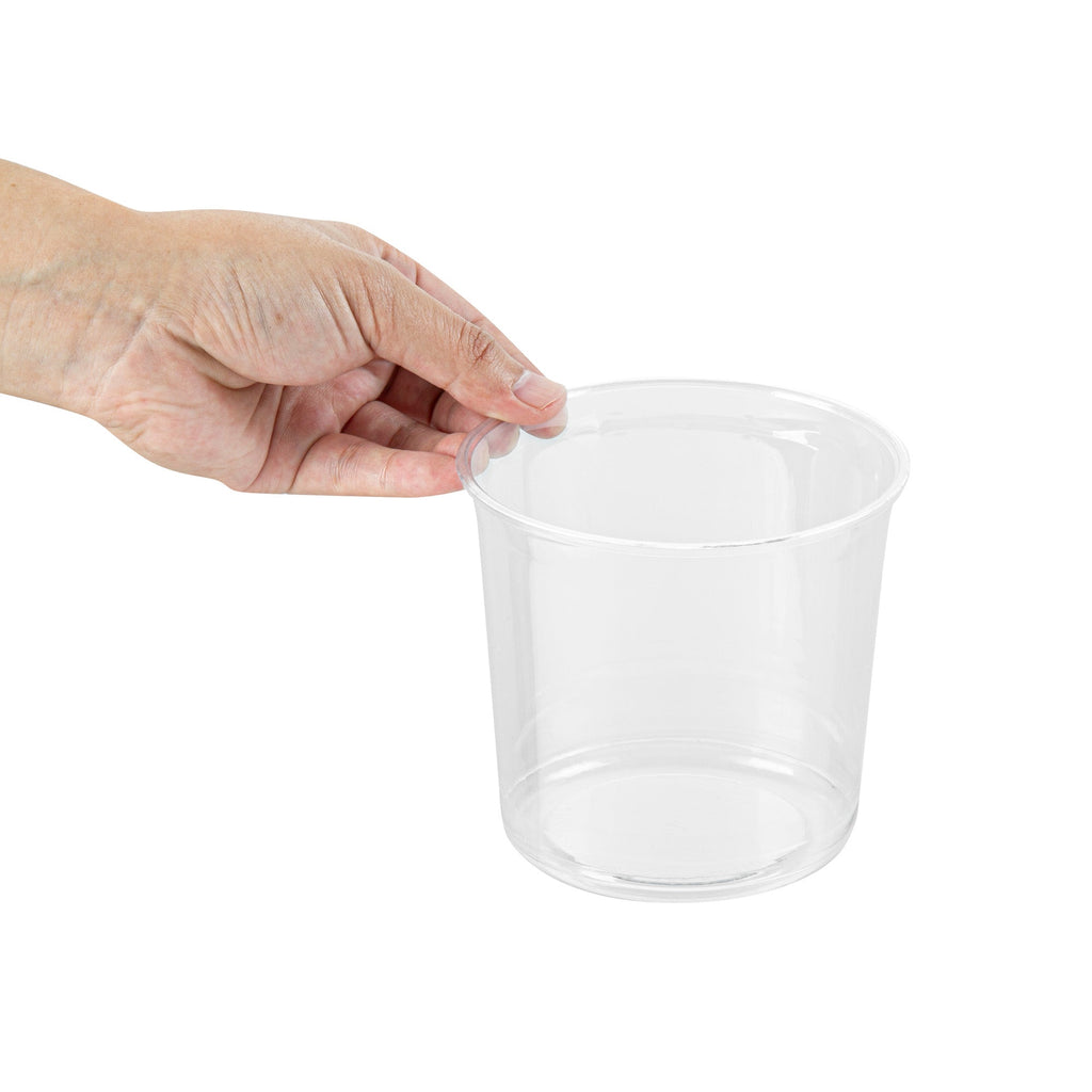 Thermo Tek 24 oz Round Clear Plastic To Go Deli Container - 4 1/2" x 4 1/2" x 4 1/4" - 25 count box