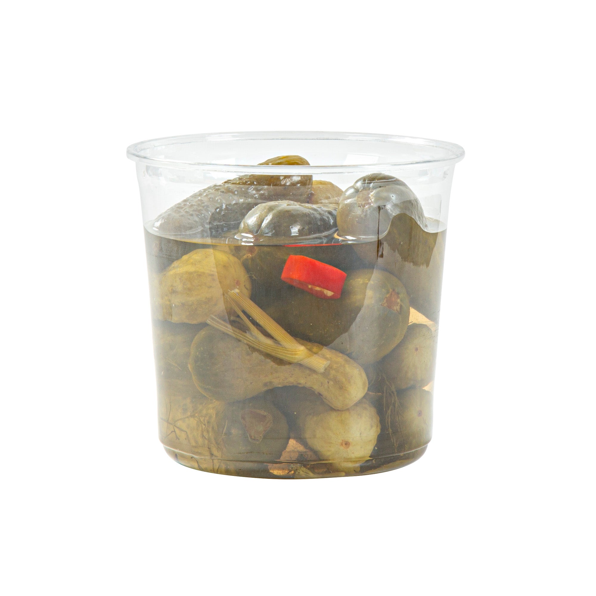 Thermo Tek 24 oz Round Clear Plastic To Go Deli Container - 4 1/2" x 4 1/2" x 4 1/4" - 25 count box