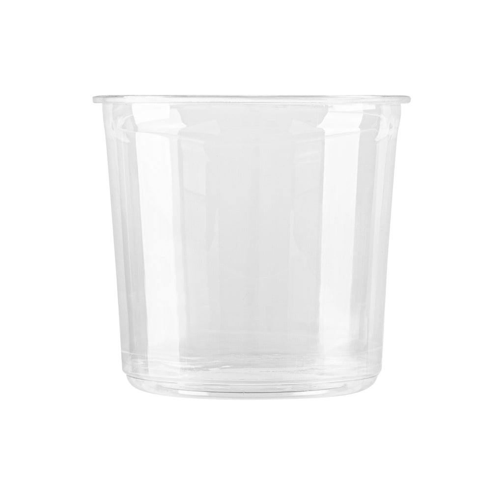 Thermo Tek 24 oz Round Clear Plastic To Go Deli Container - 4 1/2" x 4 1/2" x 4 1/4" - 25 count box