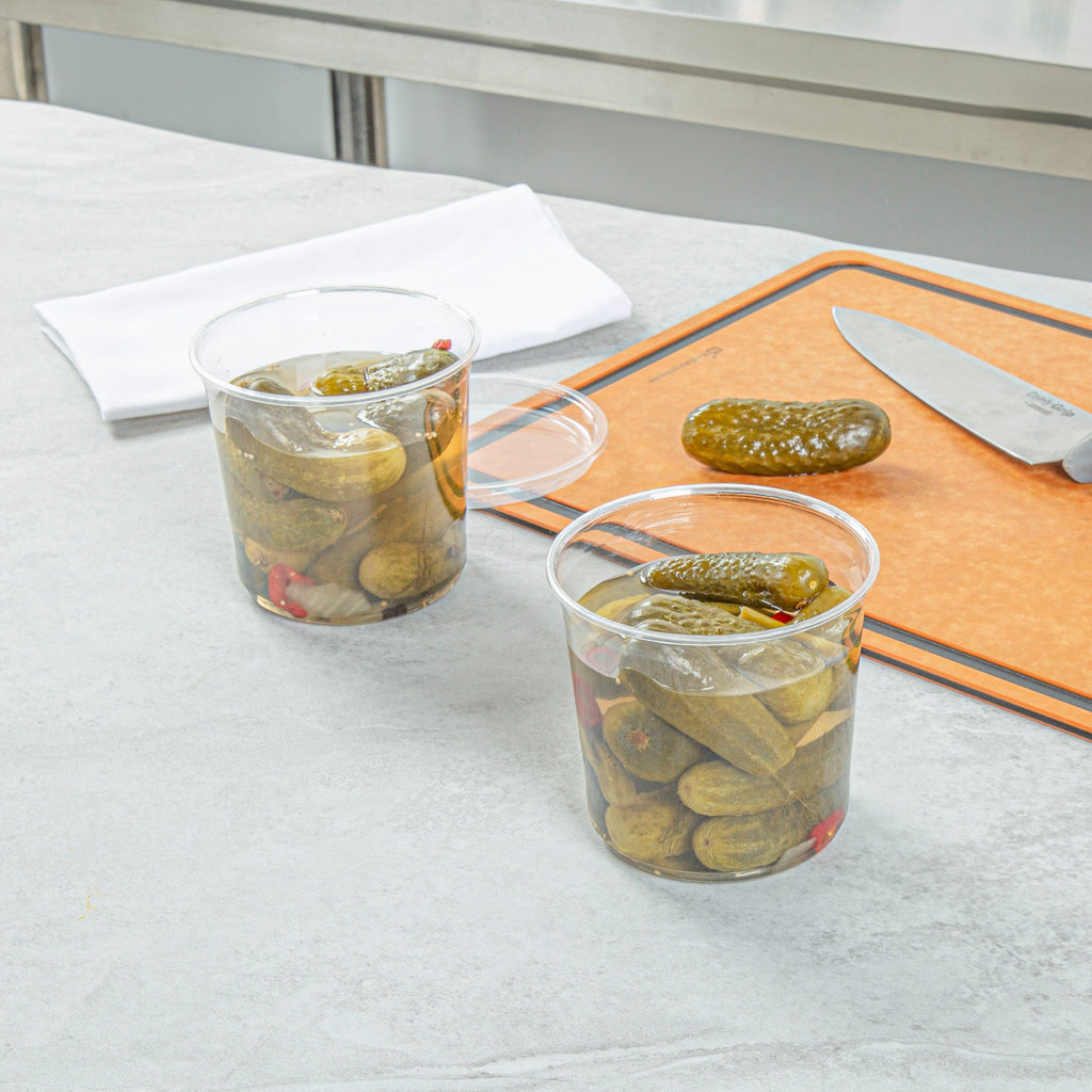Thermo Tek 24 oz Round Clear Plastic To Go Deli Container - 4 1/2" x 4 1/2" x 4 1/4" - 100 count box
