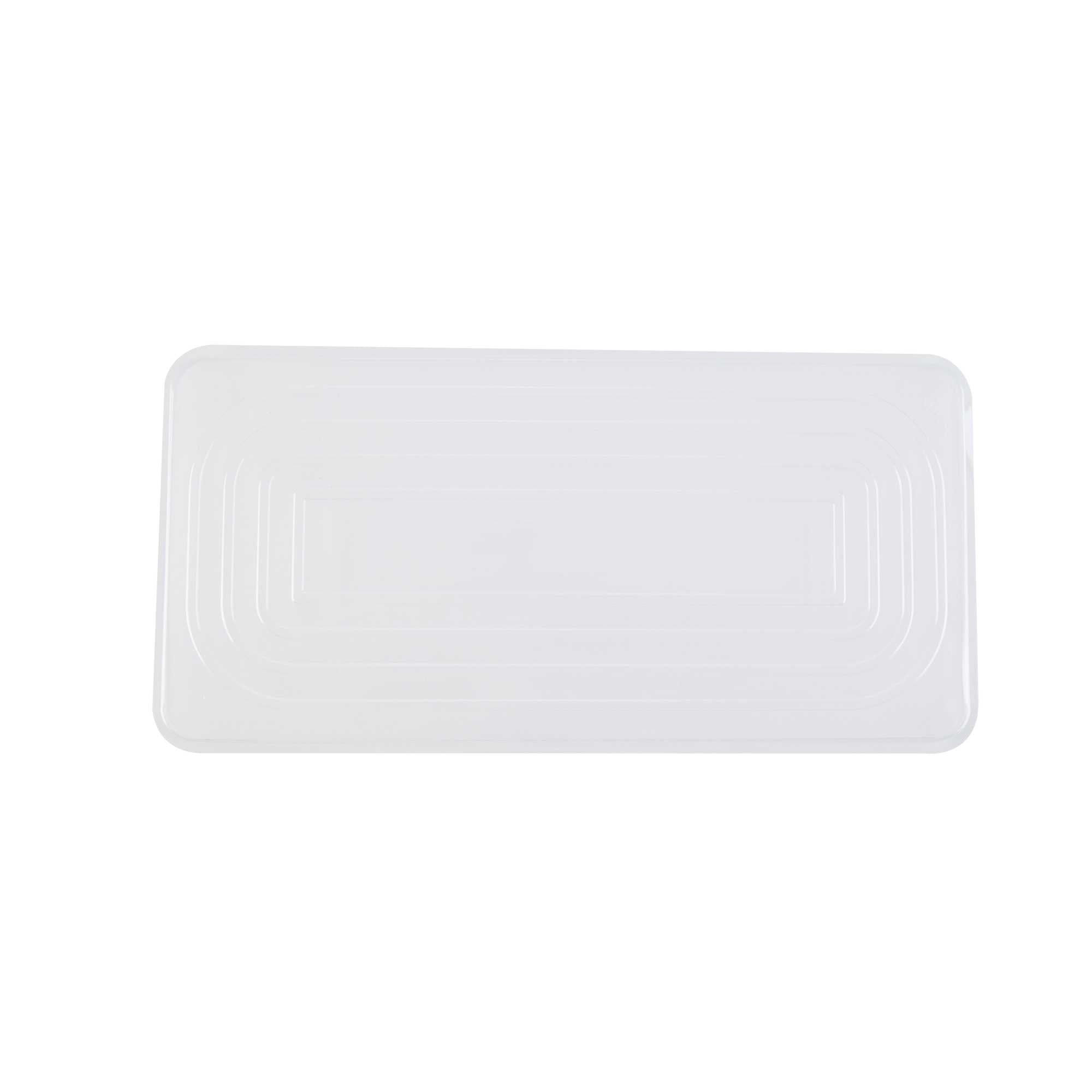 Chef 101 5 Qt Rectangle Gray Plastic Ice Cream Container - with Clear Lid - 13 1/2" x 6 1/2" x 4 3/4" - 25 count box