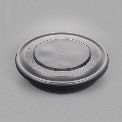 Cater Tek 51 oz Round Black Plastic Catering / Serving Bowl - with Clear Lid, Microwavable - 9 1/4" x 9 1/4" x 3" - 100 count box