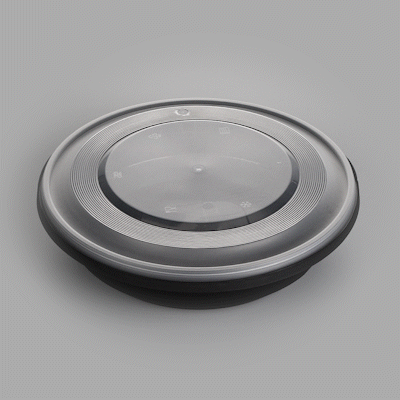 Cater Tek 58 oz Round Black Plastic Catering / Serving Bowl - with Clear Lid, Microwavable - 8" x 8" x 3 3/4" - 100 count box