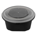 Cater Tek 118 oz Round Black Plastic Catering / Serving Bowl - with Clear Lid, Microwavable - 9 3/4" x 9 3/4" x 4 3/4" - 25 count box