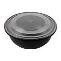 Cater Tek 169 oz Round Black Catering / Serving Bowl - with Clear Lid, Microwavable - 11 3/4" x 11 3/4" x 4 1/2" - 25 count box