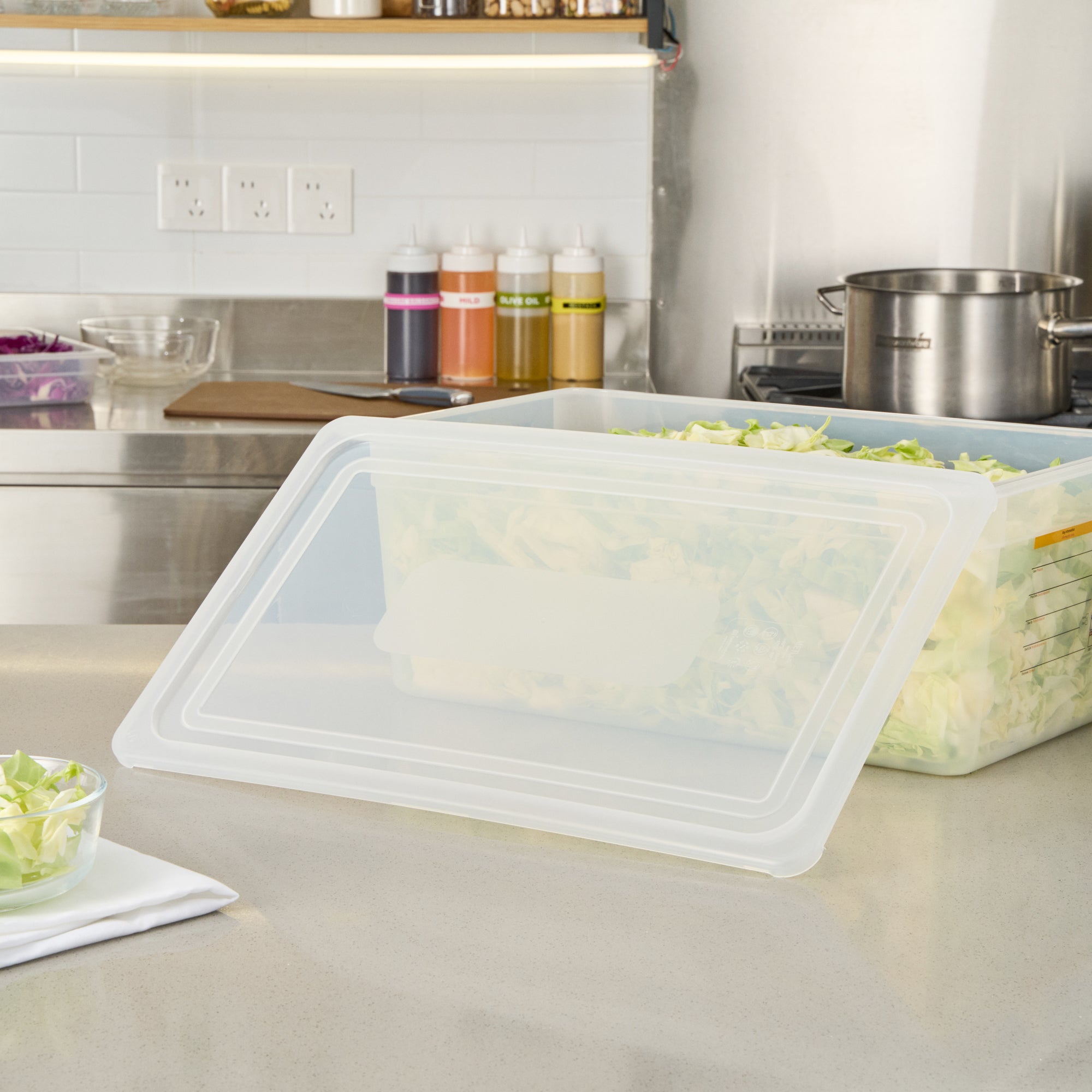 Met Lux Rectangle Clear Polypropylene Lid - Fits Full Size Pan - 20 3/4" x 13" - 10 count box