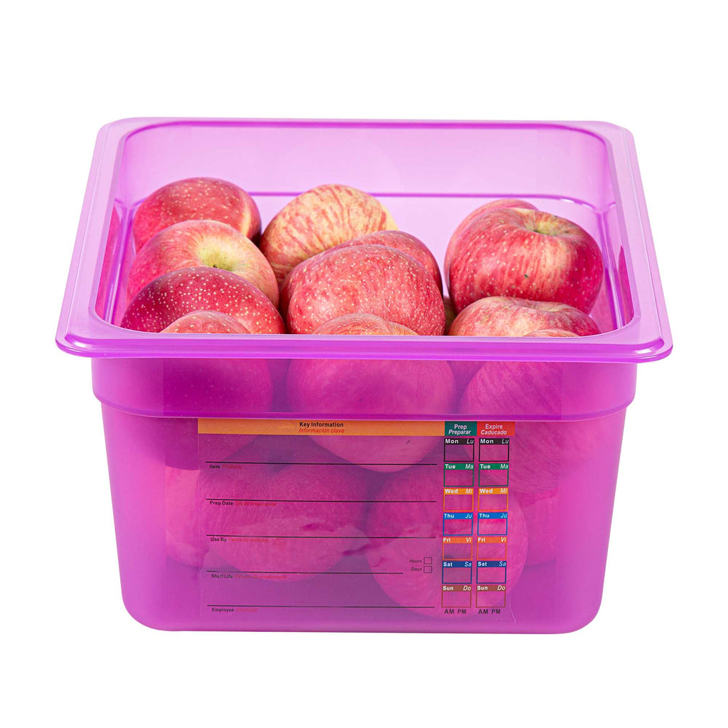 Met Lux Purple Allergen-Free Polypropylene Half Size Food Pan - 6" Deep, with Label - 1 count box