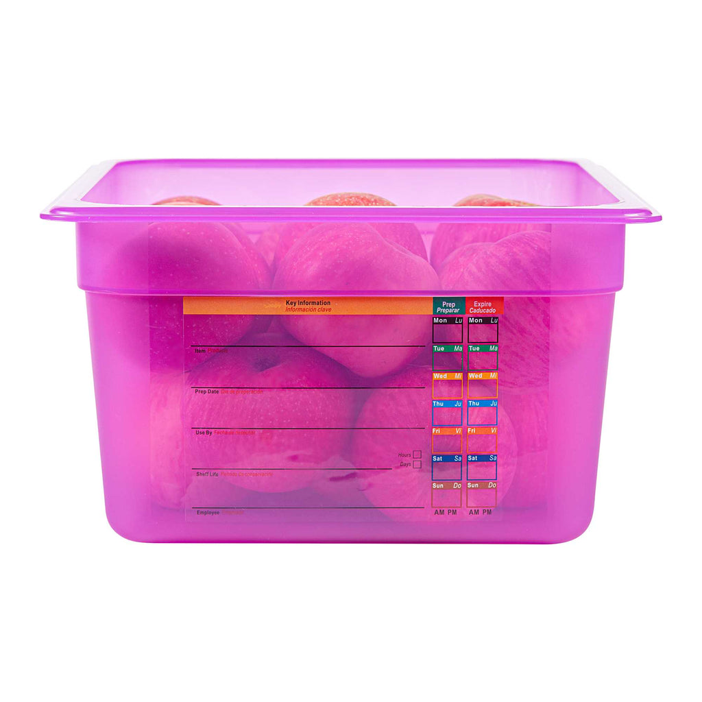 Met Lux Purple Allergen-Free Polypropylene Half Size Food Pan - 6" Deep, with Label - 1 count box