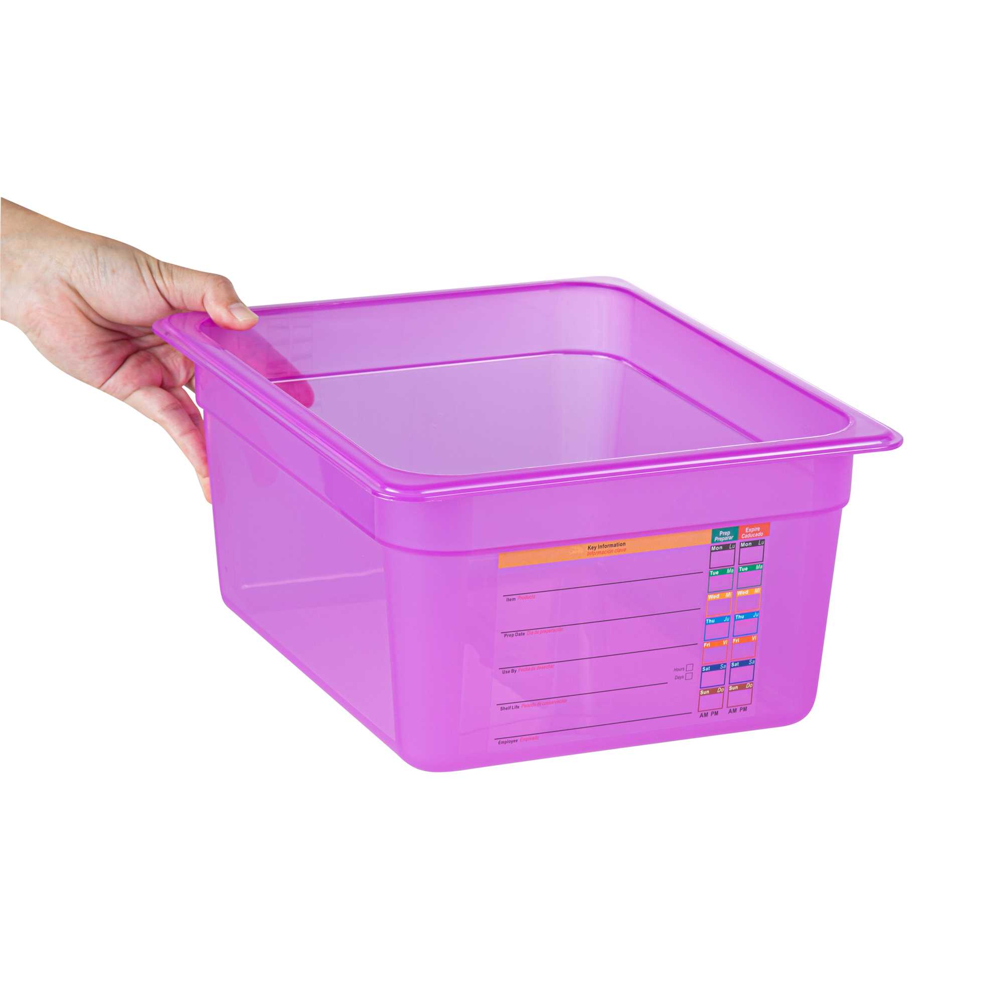 Met Lux Purple Allergen-Free Polypropylene Half Size Food Pan - 6" Deep, with Label - 1 count box