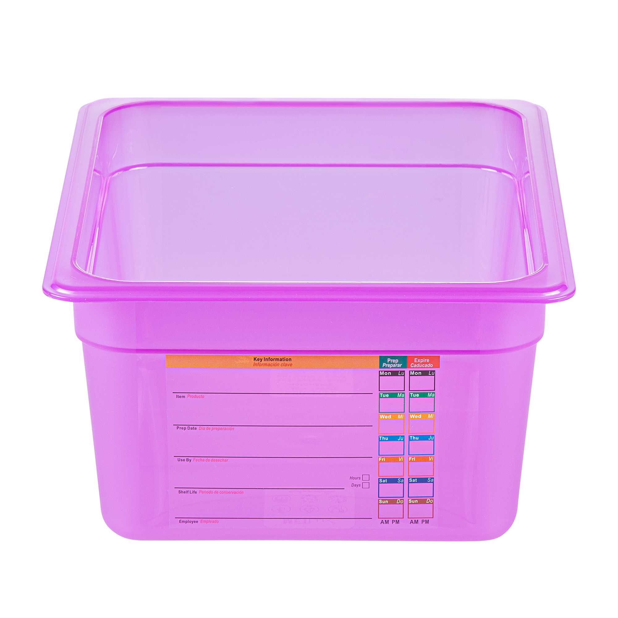 Met Lux Purple Allergen-Free Polypropylene Half Size Food Pan - 6" Deep, with Label - 1 count box
