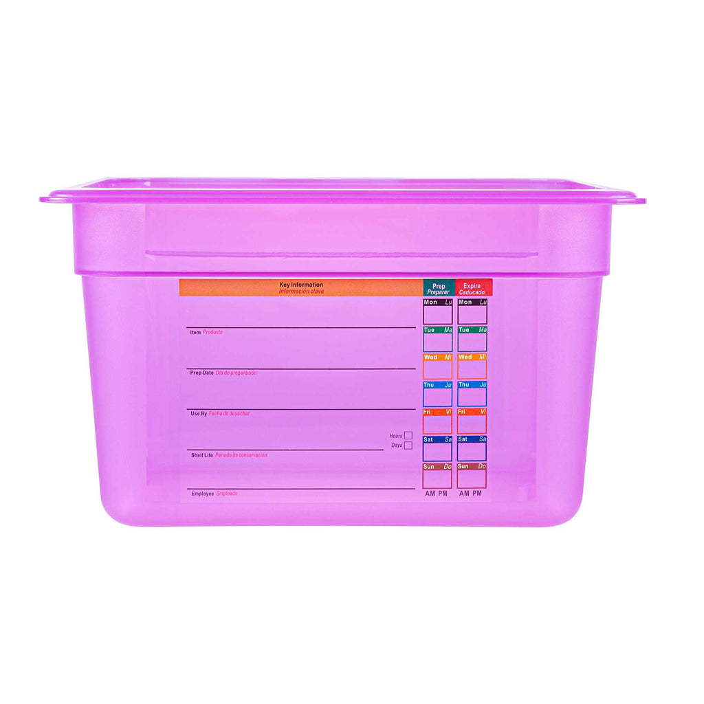 Met Lux Purple Allergen-Free Polypropylene Half Size Food Pan - 6" Deep, with Label - 1 count box