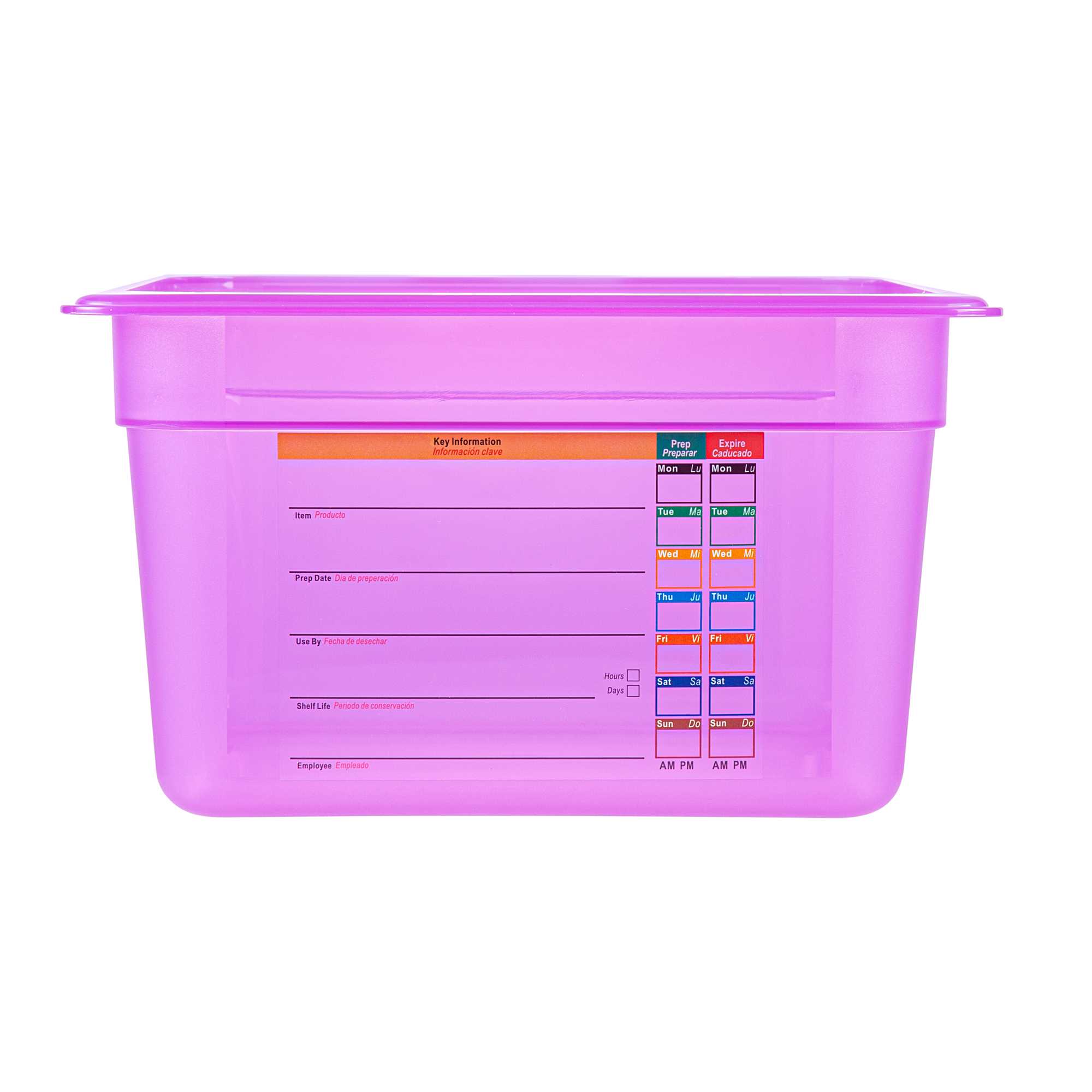 Met Lux Purple Allergen-Free Polypropylene Half Size Food Pan - 6" Deep, with Label - 1 count box