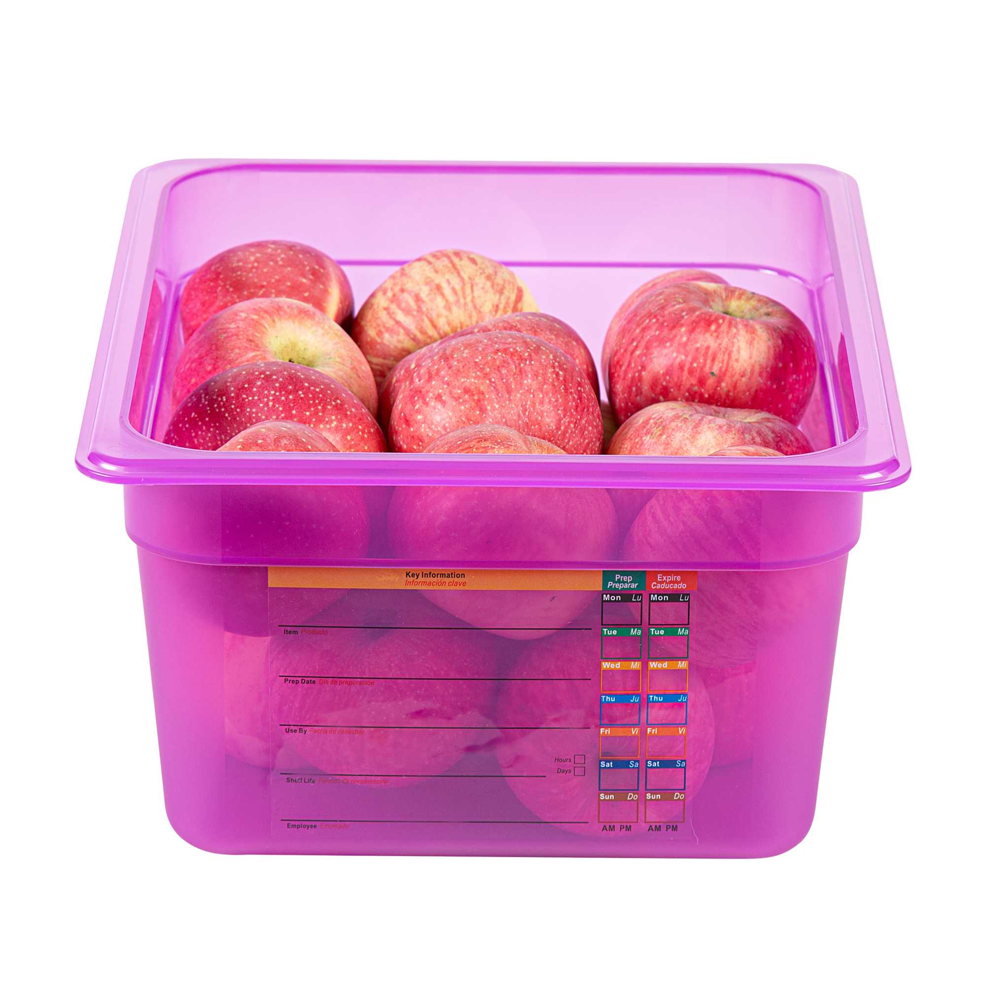 Met Lux Purple Allergen-Free Polypropylene Half Size Food Pan - 6" Deep, with Label - 10 count box