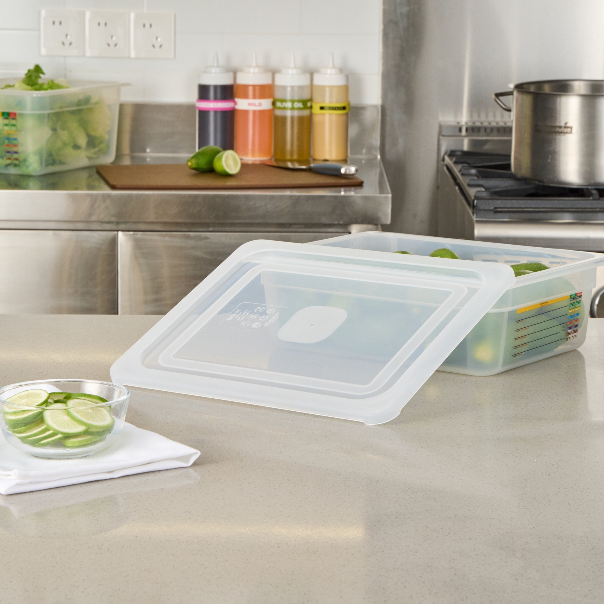 Met Lux Rectangle Clear Polypropylene Lid - Fits Half Size Pan - 12 3/4" x 10 1/2" - 10 count box