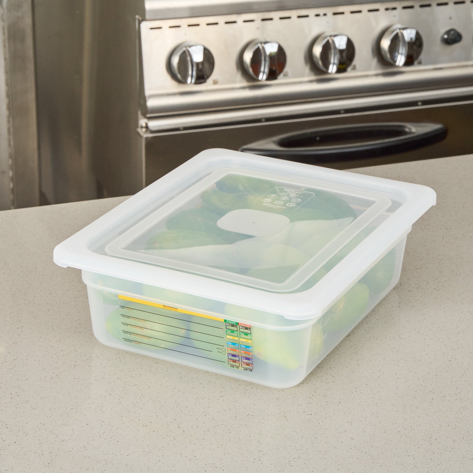 Met Lux Rectangle Clear Polypropylene Lid - Fits Half Size Pan - 12 3/4" x 10 1/2" - 10 count box