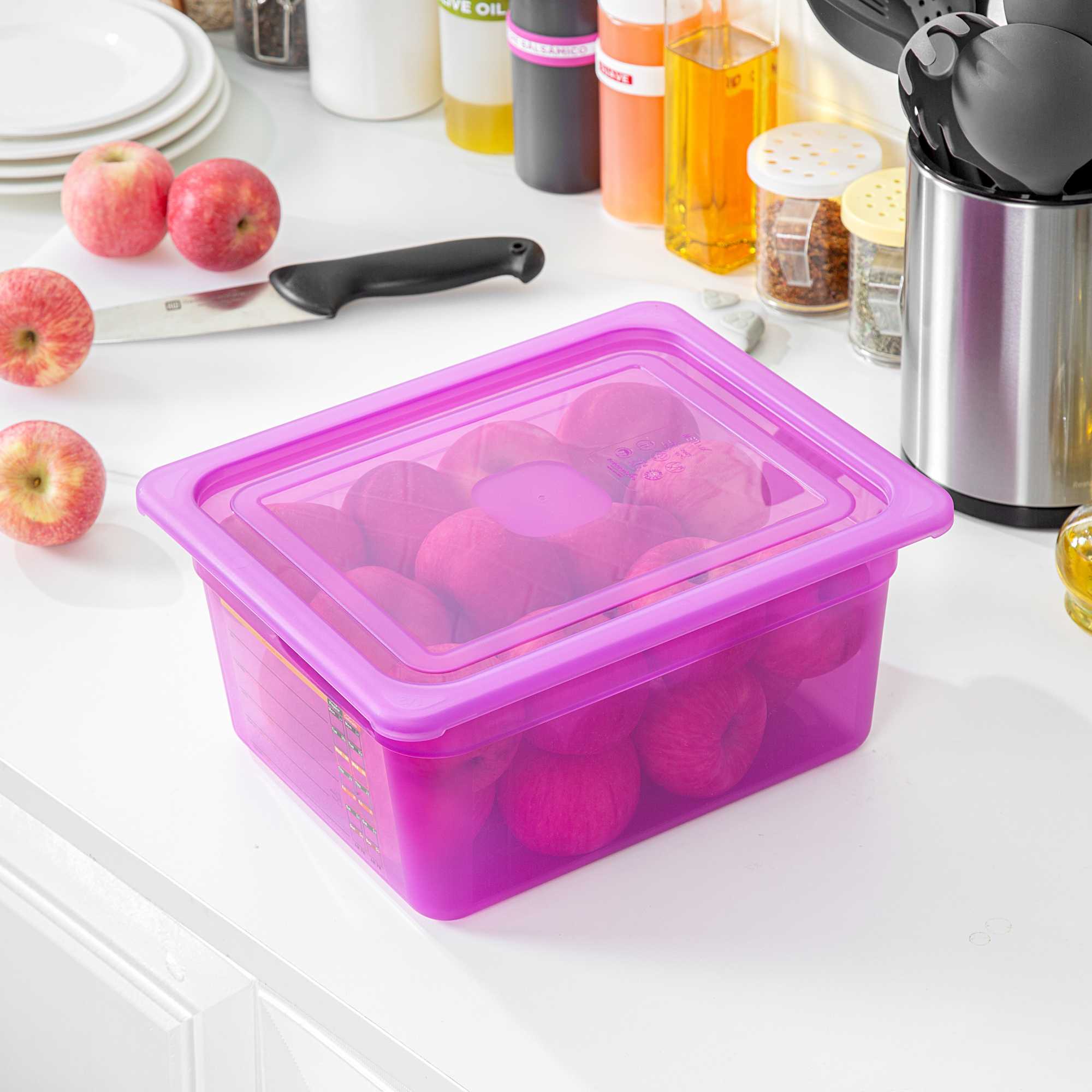 Met Lux Purple Allergen-Free Polypropylene Lid - Fits Half Size Pan - 1 count box