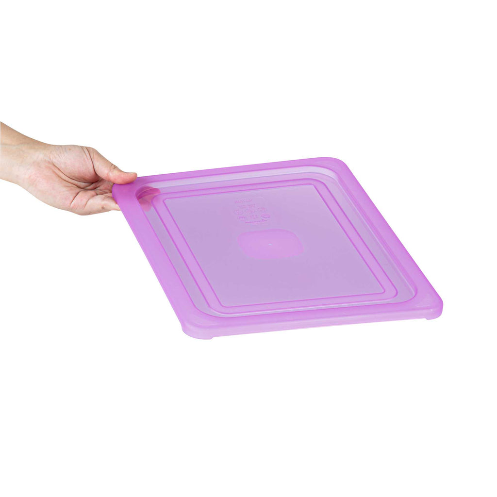 Met Lux Purple Allergen-Free Polypropylene Lid - Fits Half Size Pan - 10 count box