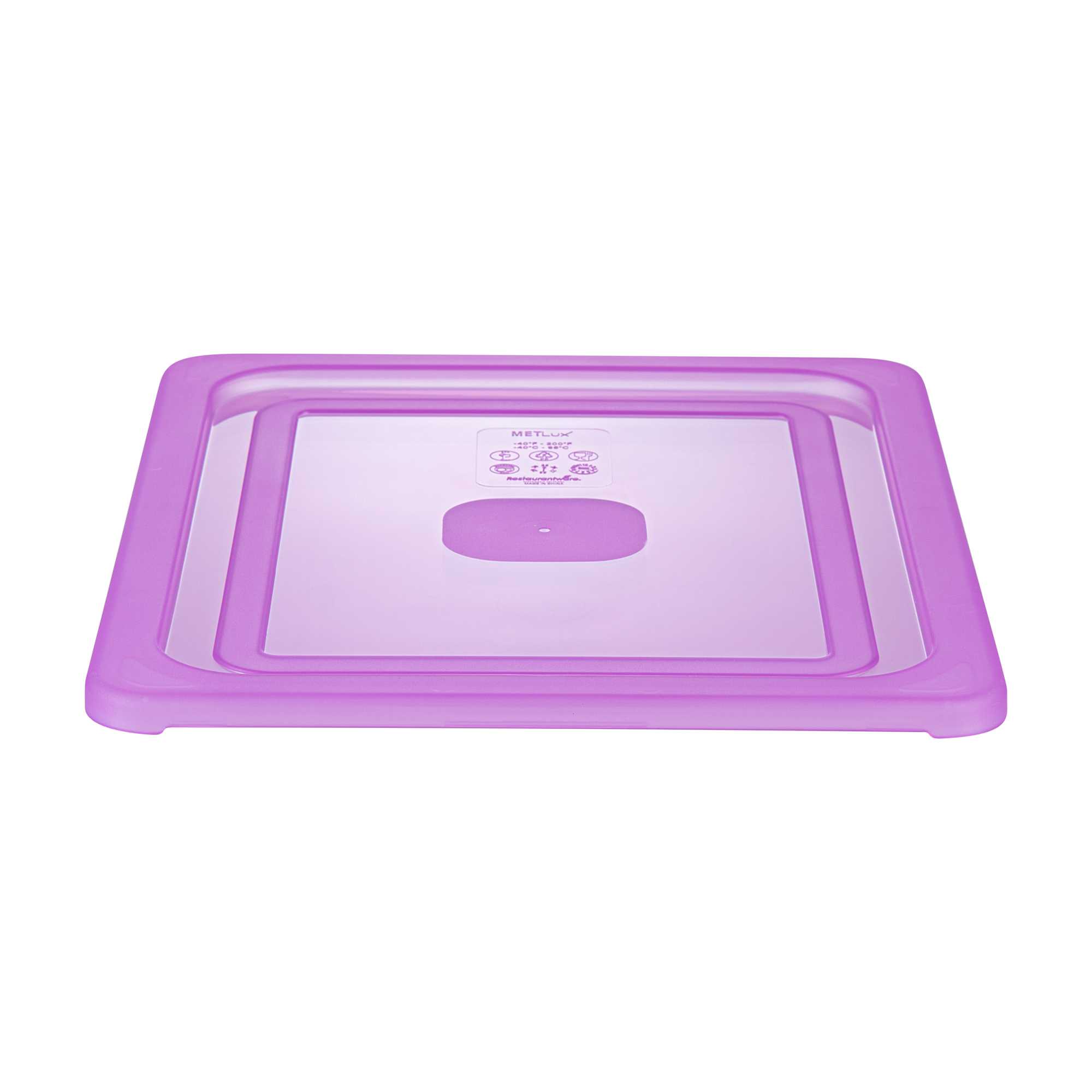 Met Lux Purple Allergen-Free Polypropylene Lid - Fits Half Size Pan - 10 count box