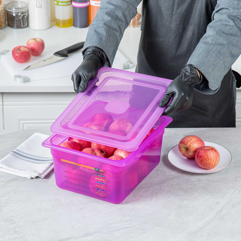 Met Lux Purple Allergen-Free Polypropylene Lid - Fits Half Size Pan - 10 count box