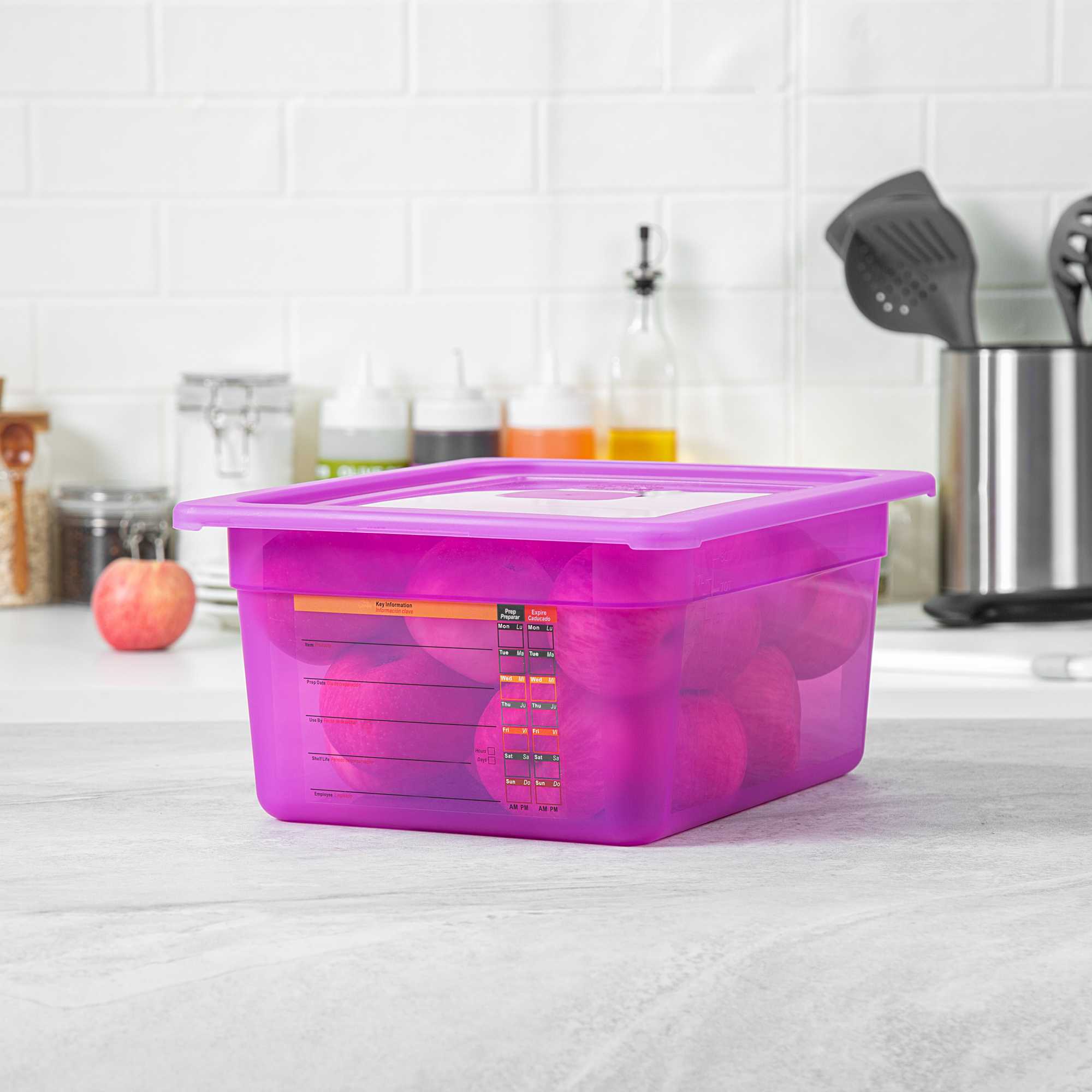 Met Lux Purple Allergen-Free Polypropylene Lid - Fits Half Size Pan - 10 count box