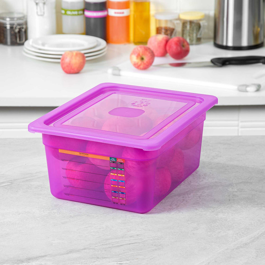 Met Lux Purple Allergen-Free Polypropylene Lid - Fits Half Size Pan - 10 count box