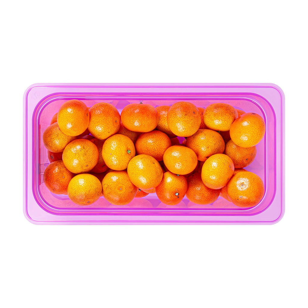 Met Lux Purple Allergen-Free Polypropylene 1/3 Size Food Pan - 6" Deep, with Label - 1 count box