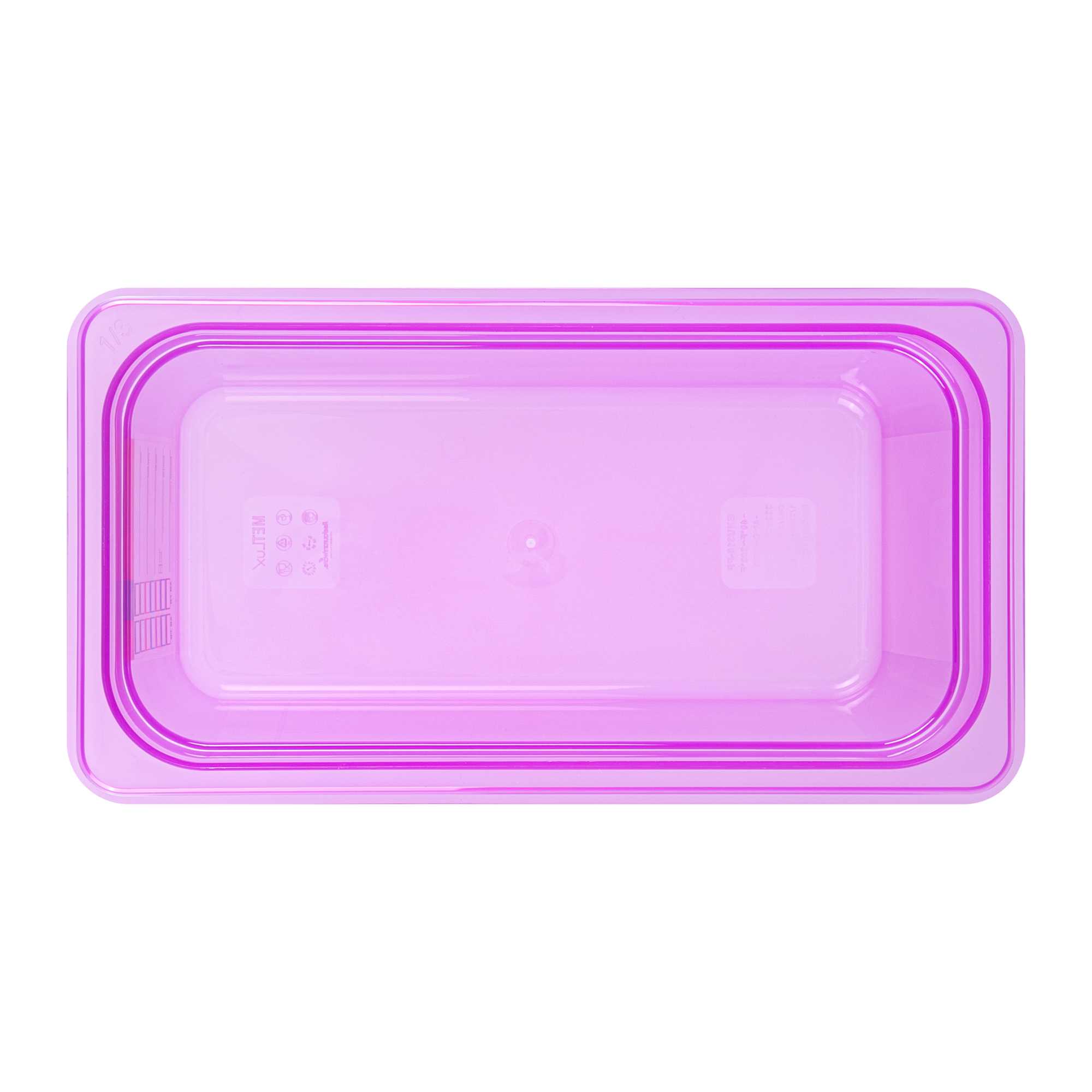 Met Lux Purple Allergen-Free Polypropylene 1/3 Size Food Pan - 6" Deep, with Label - 1 count box