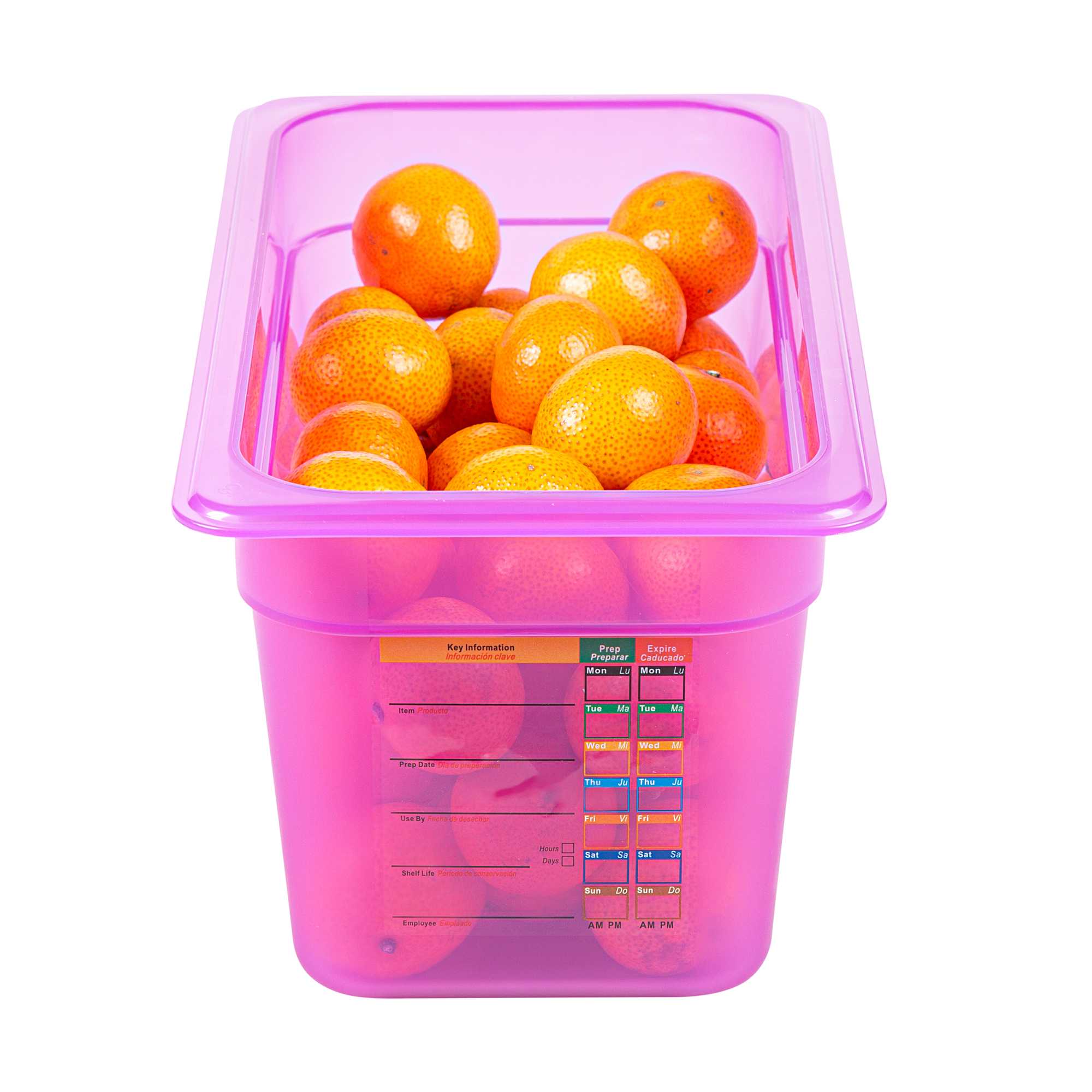 Met Lux Purple Allergen-Free Polypropylene 1/3 Size Food Pan - 6" Deep, with Label - 10 count box