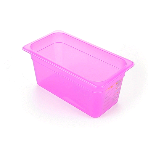Met Lux Purple Allergen-Free Polypropylene 1/3 Size Food Pan - 6" Deep, with Label - 10 count box