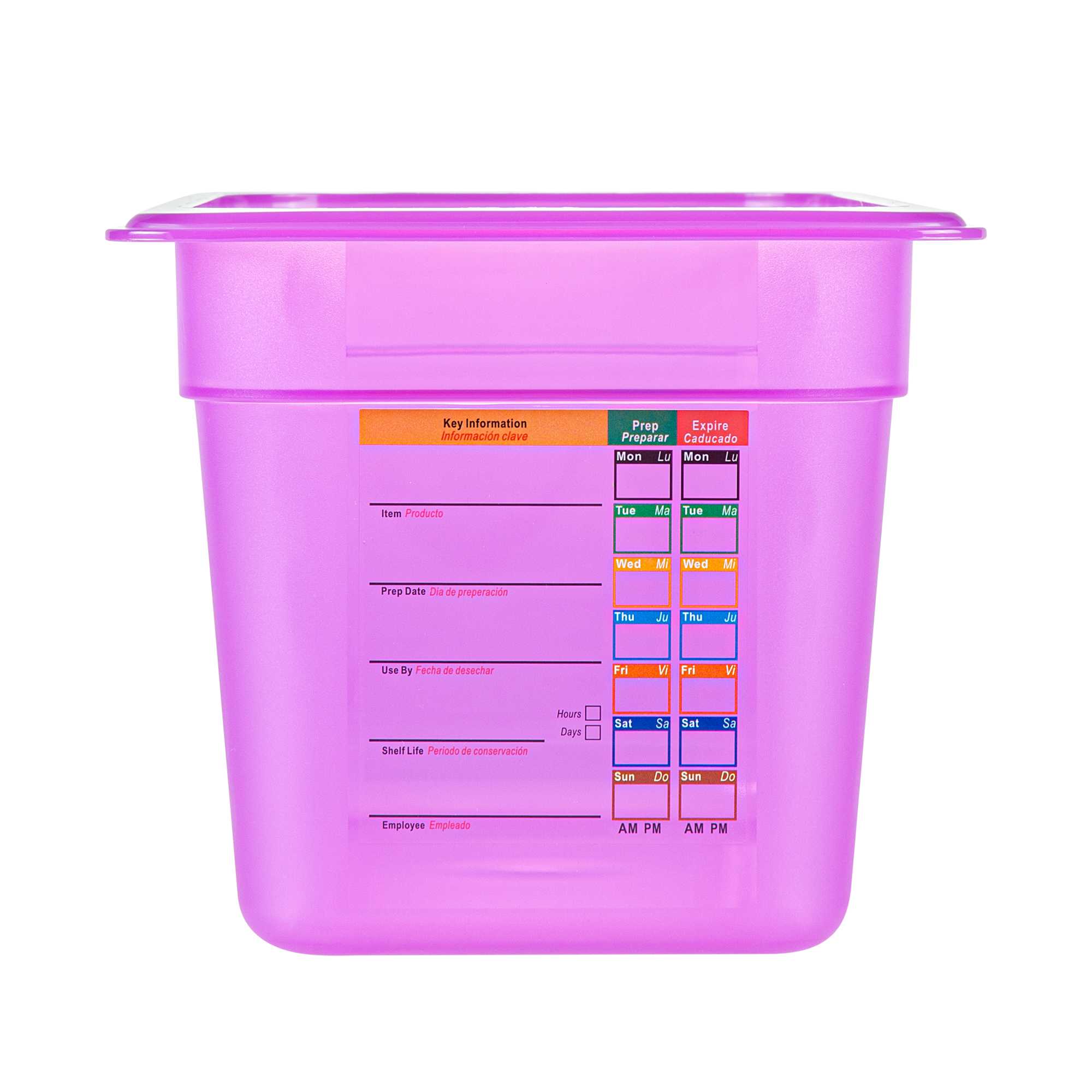 Met Lux Purple Allergen-Free Polypropylene 1/3 Size Food Pan - 6" Deep, with Label - 10 count box