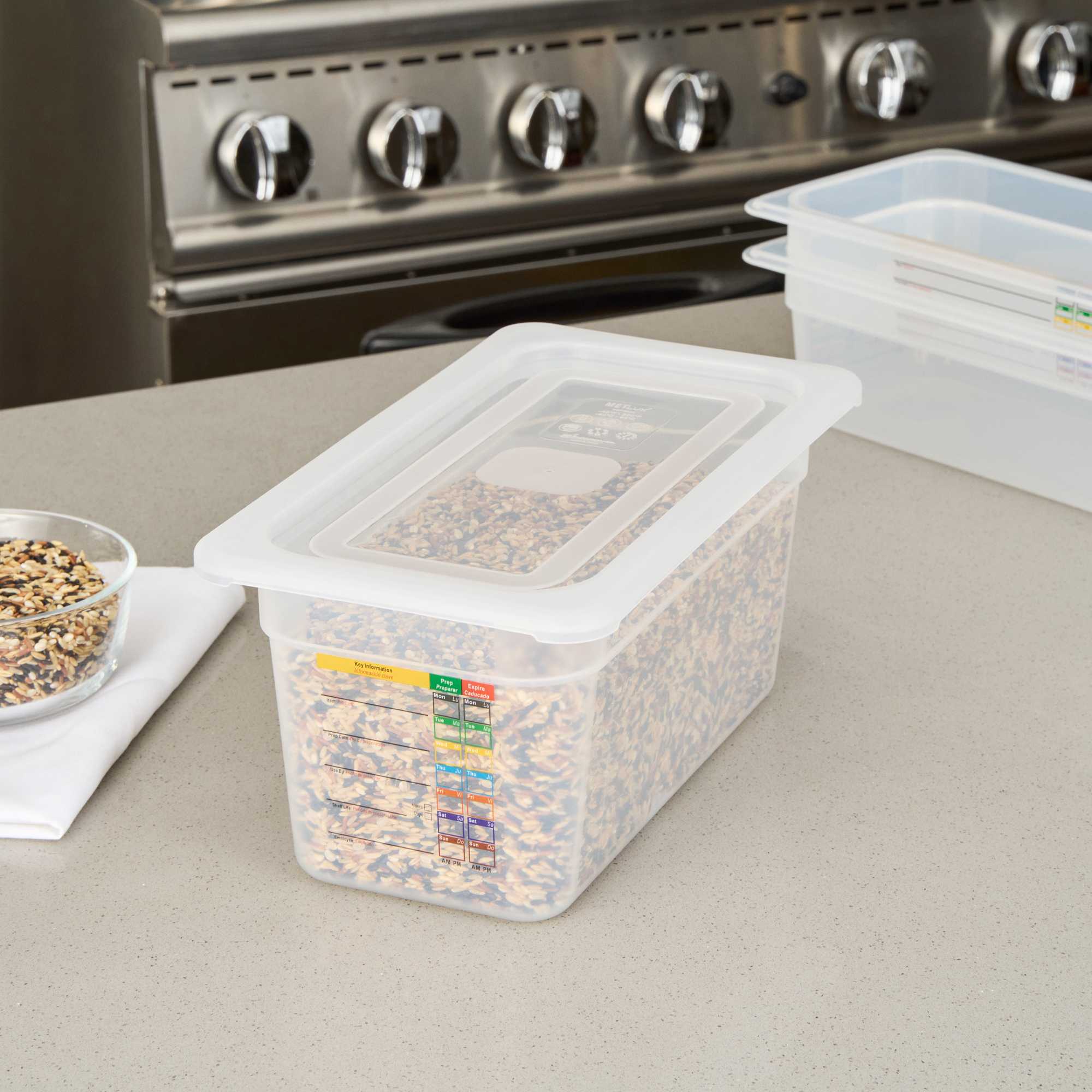 Met Lux Rectangle Clear Polypropylene Lid - Fits 1/3 Size Food Pan - 12 3/4" x 7" - 1 count box
