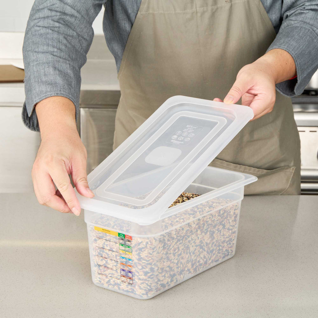 Met Lux Rectangle Clear Polypropylene Lid - Fits 1/3 Size Food Pan - 12 3/4" x 7" - 1 count box