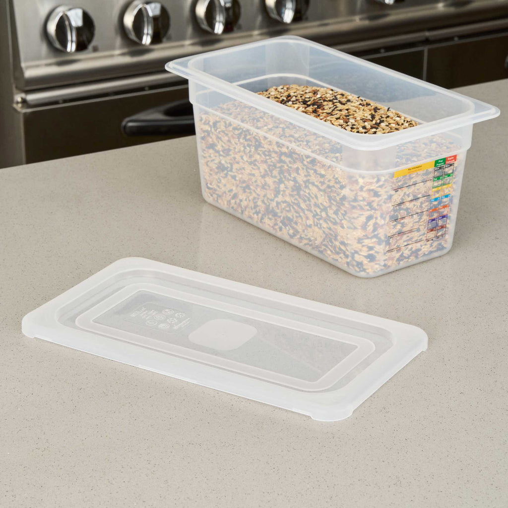 Met Lux Rectangle Clear Polypropylene Lid - Fits 1/3 Size Food Pan - 12 3/4" x 7" - 1 count box