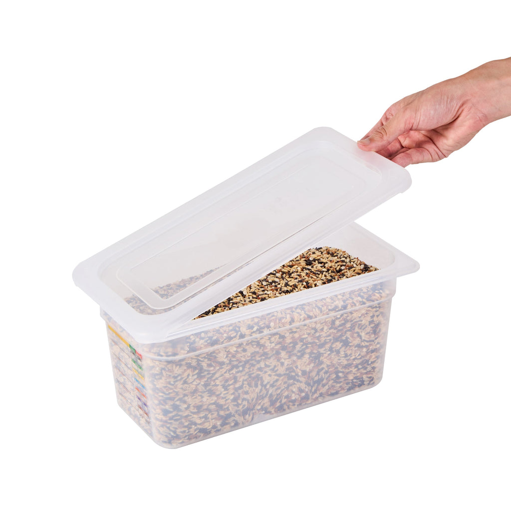 Met Lux Rectangle Clear Polypropylene Lid - Fits 1/3 Size Food Pan - 12 3/4" x 7" - 10 count box