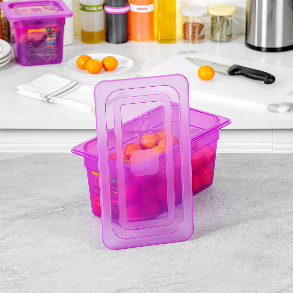 Met Lux Purple Allergen-Free Polypropylene Lid - Fits 1/3 Size Food Pan - 1 count box