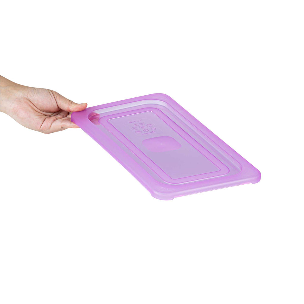 Met Lux Purple Allergen-Free Polypropylene Lid - Fits 1/3 Size Food Pan - 1 count box