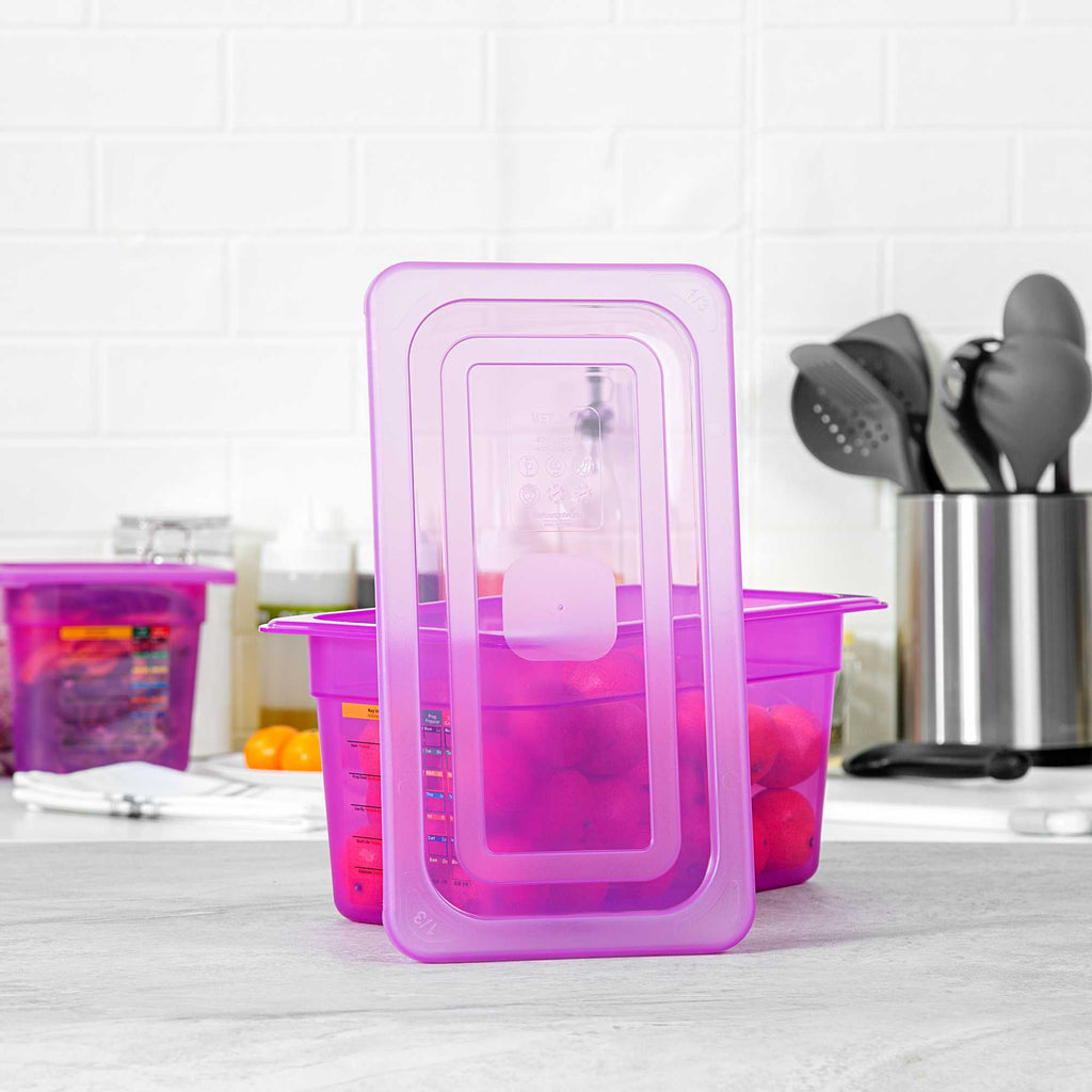 Met Lux Purple Allergen-Free Polypropylene Lid - Fits 1/3 Size Food Pan - 1 count box