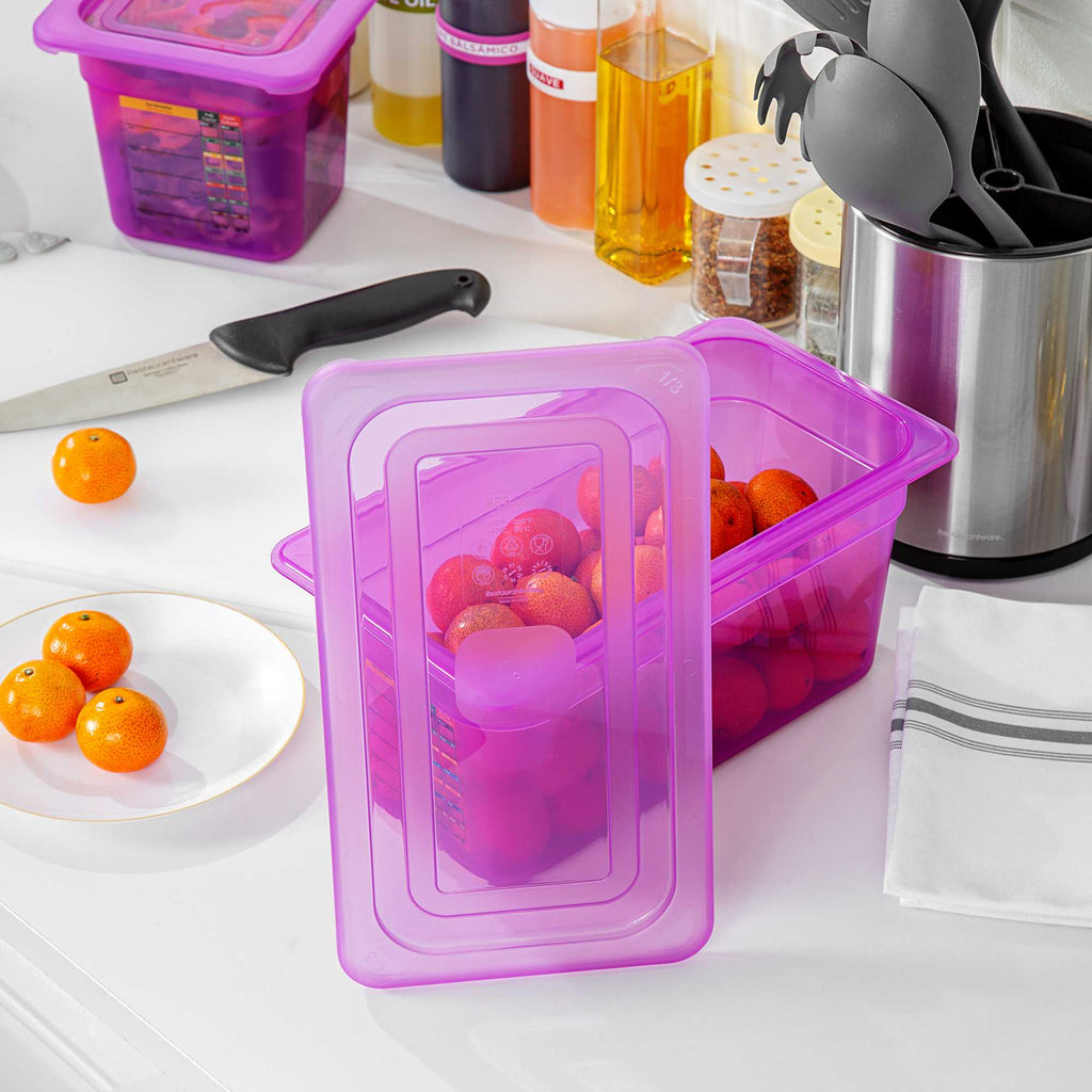 Met Lux Purple Allergen-Free Polypropylene Lid - Fits 1/3 Size Food Pan - 1 count box