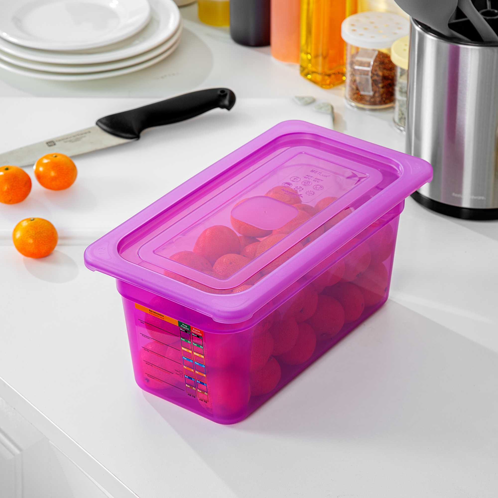 Met Lux Purple Allergen-Free Polypropylene Lid - Fits 1/3 Size Food Pan - 1 count box