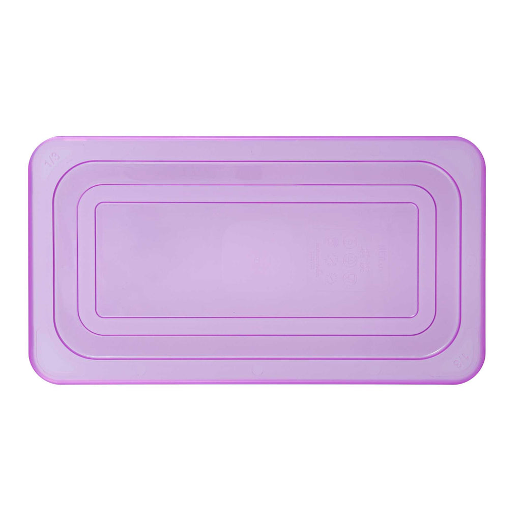 Met Lux Purple Allergen-Free Polypropylene Lid - Fits 1/3 Size Food Pan - 10 count box