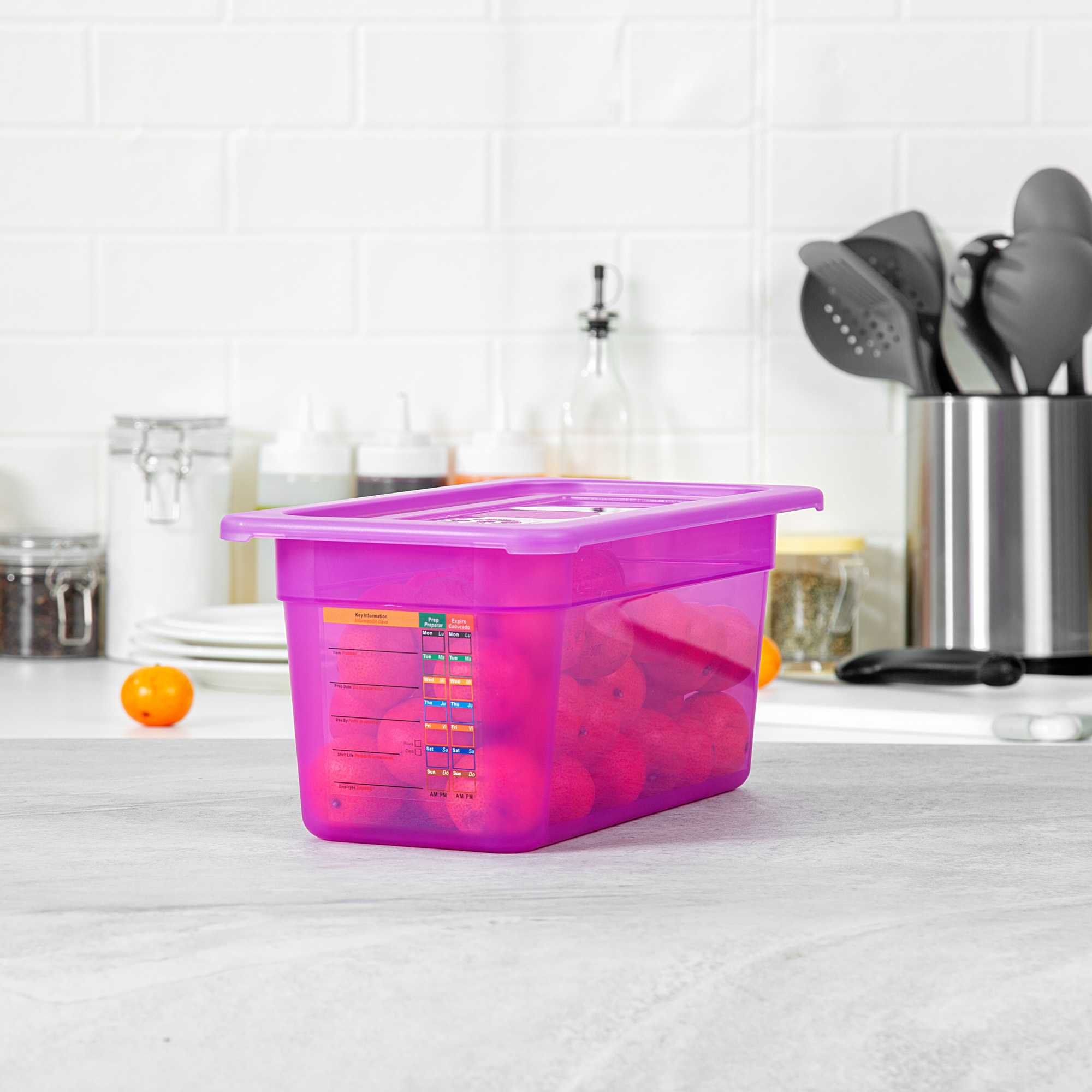 Met Lux Purple Allergen-Free Polypropylene Lid - Fits 1/3 Size Food Pan - 10 count box