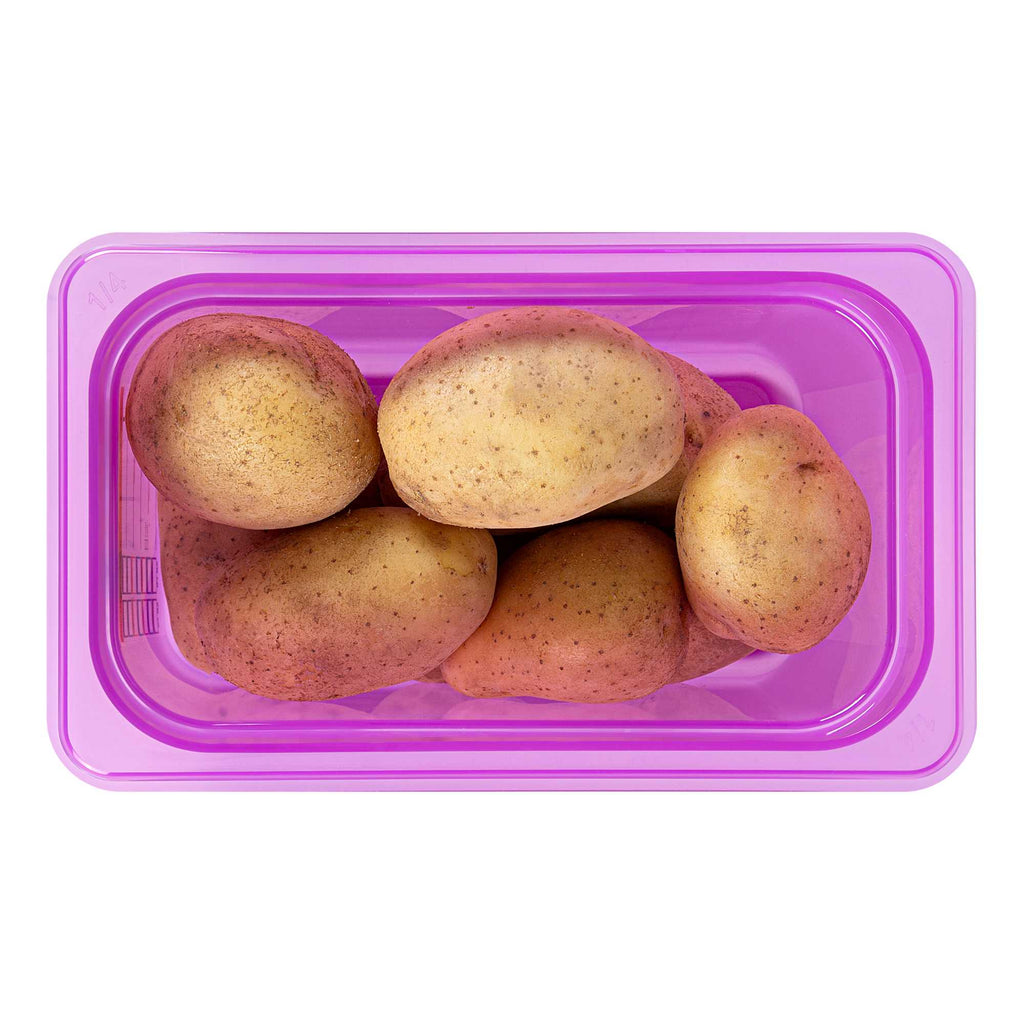 Met Lux Purple Allergen-Free Polypropylene 1/4 Size Food Pan - 6" Deep, with Label - 10 count box
